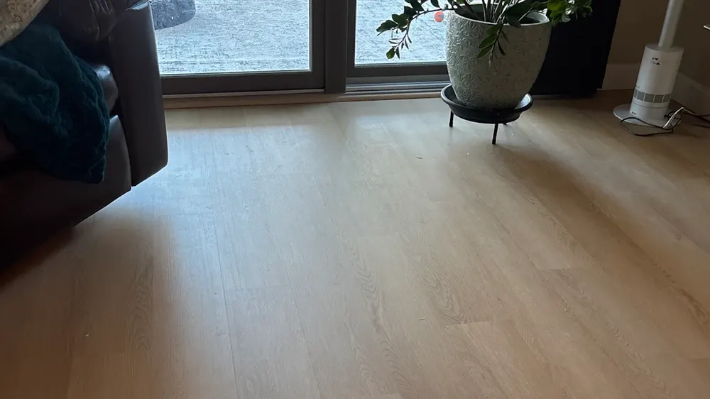 Luxury vinyl plank flooring in a living room